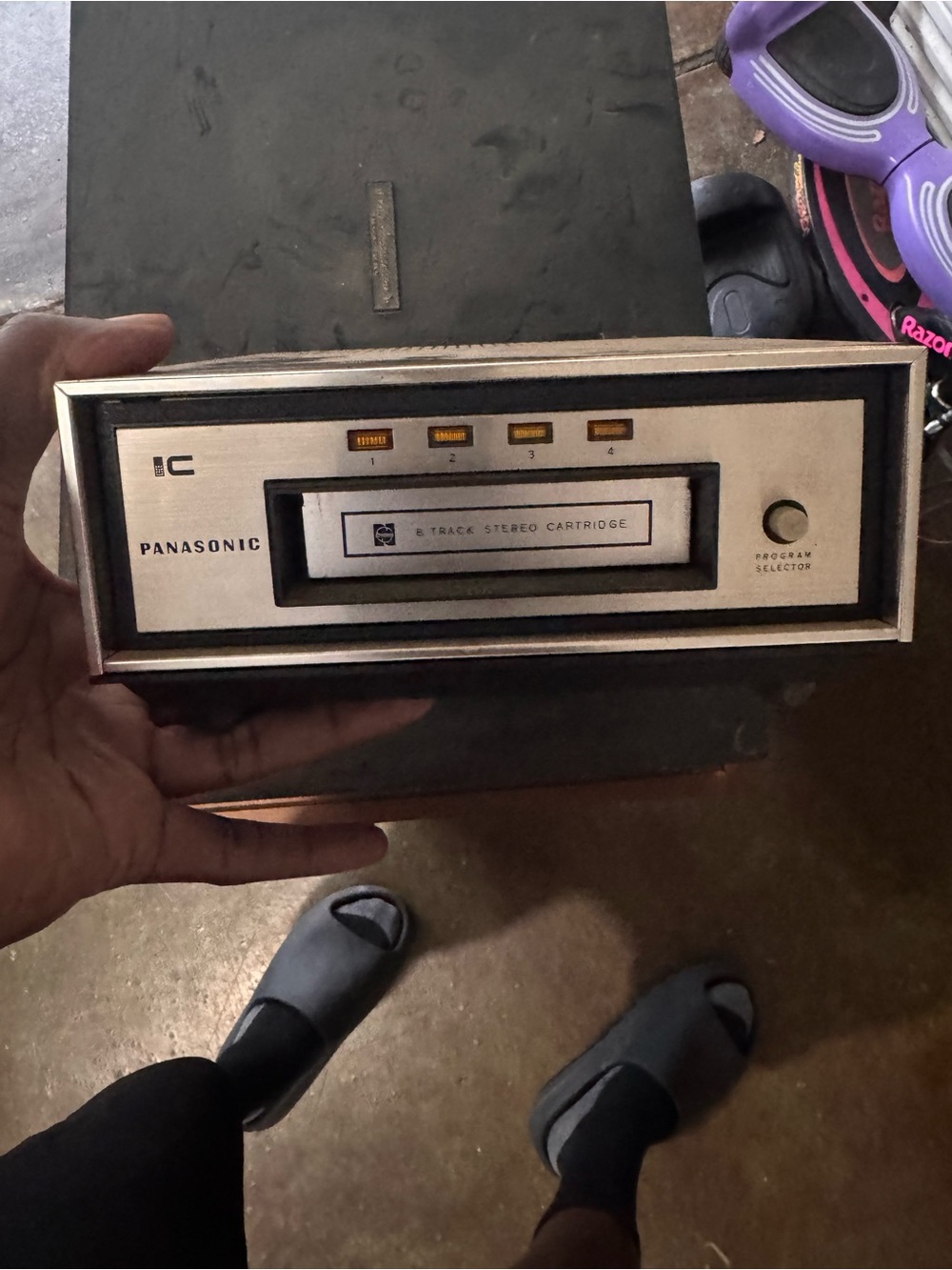 Panasonic Silver and Black Portable Cassette/8-Track Player